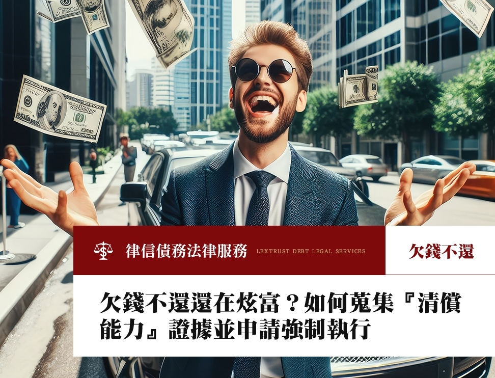 欠錢不還還在炫富？如何蒐集「清償能力」證據並申請強制執行