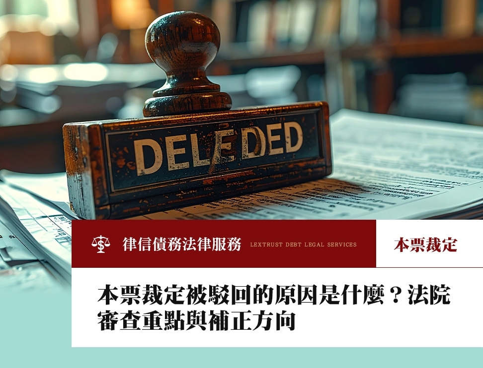 本票裁定被駁回的原因是什麼？法院審查重點與補正方向