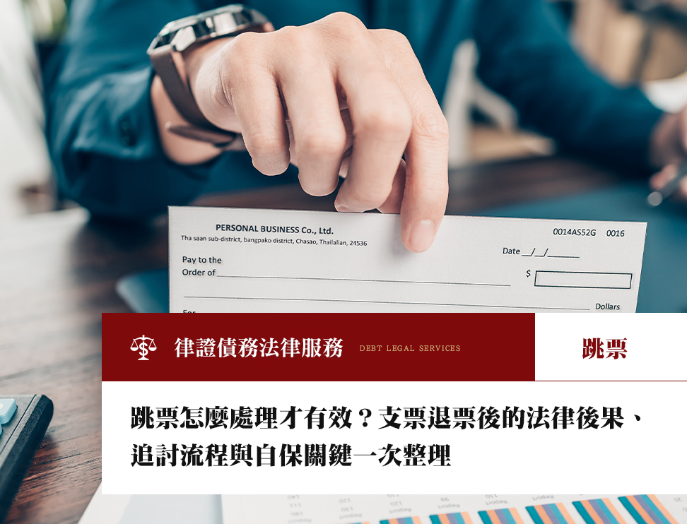 跳票怎麼處理才有效?支票退票後的法律後果、追討流程與自保關鍵一次整理