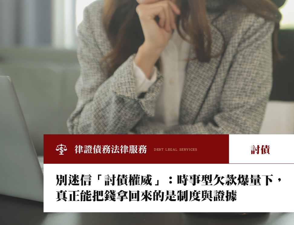 別迷信「討債權威」:時事型欠款爆量下,真正能把錢拿回來的是制度與證據