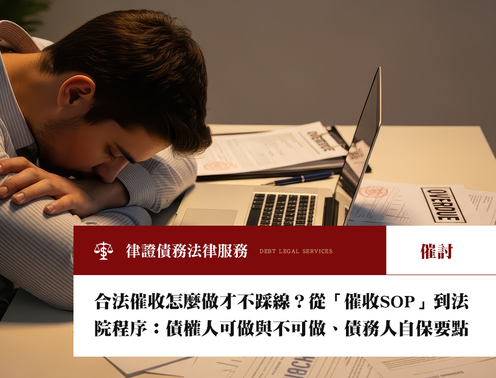 合法催收怎麼做才不踩線?從「催收SOP」到法院程序:債權人可做與不可做、債務人自保要點